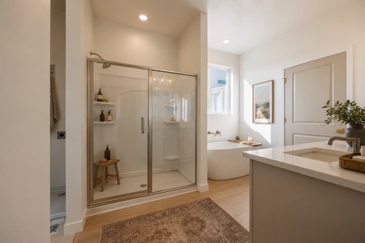 The Durango — Primary Bathroom - Virtually Staged
