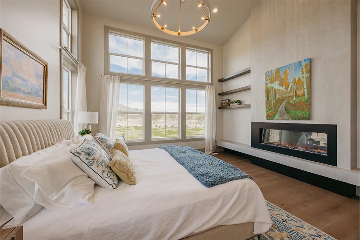 The Brin Valley Ranch — Primary Bedroom with Fireplace