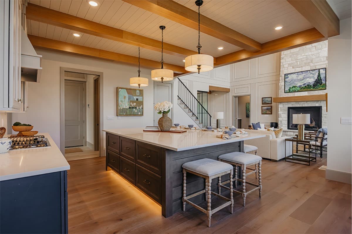 The Brin Valley Ranch — Exposed Beam Kitchen Ceiling